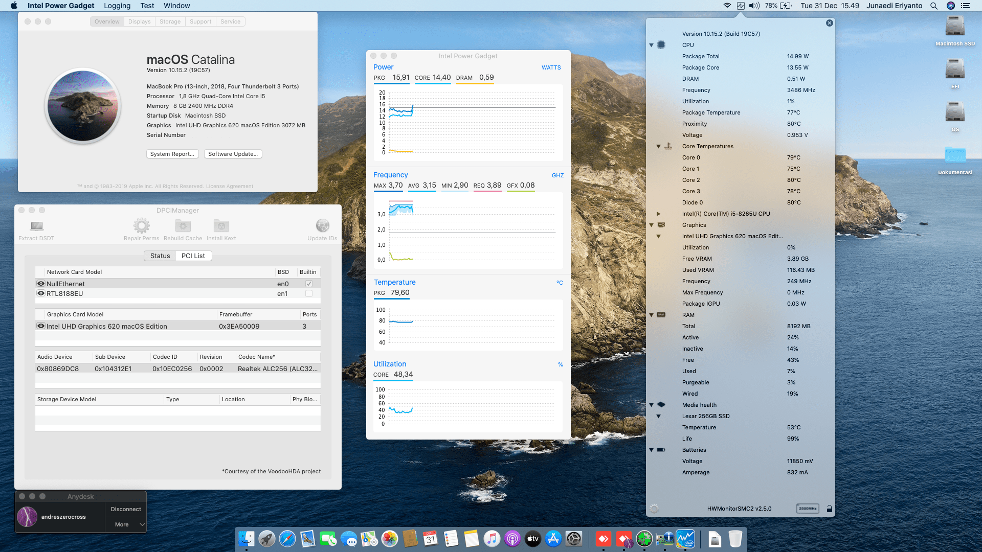 Success Hackintosh macOS Catalina 10.15.2 Build 19C57 at Asus Vivobook TP410UA